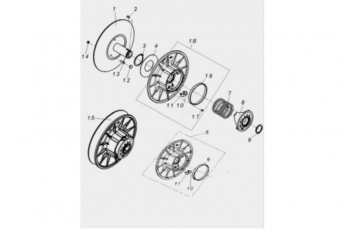 Шкив ведомый в сборе 6 вкладышей 25 мм C40601500 фото 2 Шкив ведомый в сборе 6 вкладышей 25 мм C40601500 фото 2
