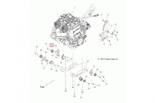 Опора (подушка) двигателя Polaris OEM: 3022409 фото 2 Опора (подушка) двигателя Polaris OEM: 3022409 фото 2