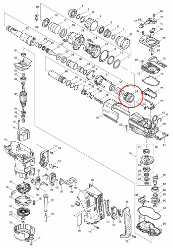 ������ ���������� �������� ��� ����������� Makita, ��� HR4001C/4010C/4011C, 25 ������, ���. 227509-9 ���� 4