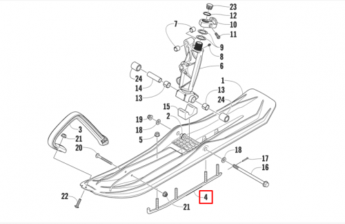 Конек лыжи Arctic Cat (комплект 2шт) OEM: 0703-871 A-04-0-4-130 фото 2 Конек лыжи Arctic Cat (комплект 2шт) OEM: 0703-871 A-04-0-4-130 фото 2