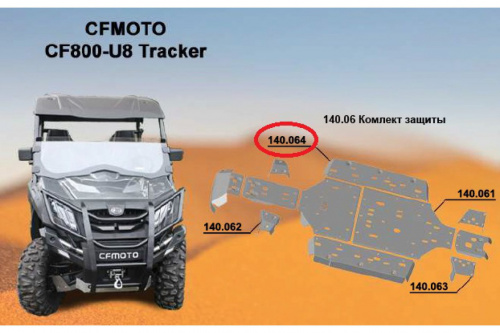 Защита порогов ATV CF800 U8 Tracker Защита порогов ATV CF800 U8 Tracker