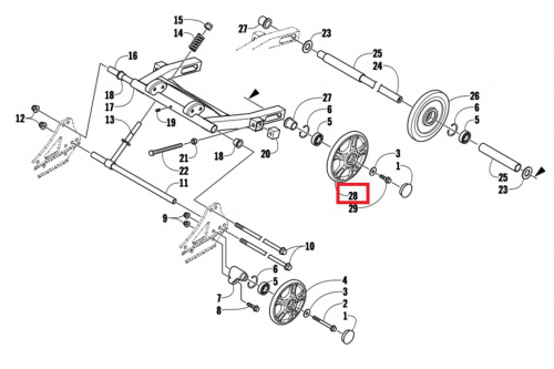 Ролик задний натяжной (боковой, синий) 3604-455 фото 3 Ролик задний натяжной (боковой, синий) 3604-455 фото 3