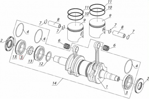 Втулка распорная коленвала Тайга C40500072 Втулка распорная коленвала Тайга C40500072