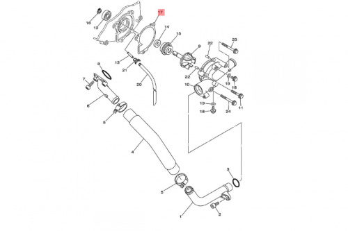 Прокладка водяного насоса Yamaha Grizzly/Rhino/Vik 3B4124280000 фото 2 Прокладка водяного насоса Yamaha Grizzly/Rhino/Vik 3B4124280000 фото 2
