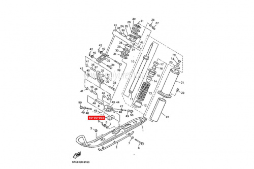 Буфер лыжи (красный) Yamaha Viking VK540 50-03-033 фото 3 Буфер лыжи (красный) Yamaha Viking VK540 50-03-033 фото 3