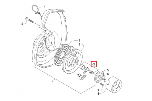 Ремкомплект ручного стартера для снегохода Arctic 3006-091 фото 2 Ремкомплект ручного стартера для снегохода Arctic 3006-091 фото 2