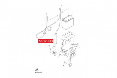 Ремень крепления аккумулятора снегохода (черный) 50-17-003 фото 2 Ремень крепления аккумулятора снегохода (черный) 50-17-003 фото 2