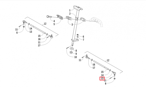Рулев наконечник Arctic Cat, Yamaha (прав резьба) AT-08125 фото 2 Рулев наконечник Arctic Cat, Yamaha (прав резьба) AT-08125 фото 2