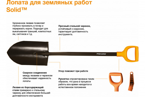 Лопата для земляных работ FISKARS SolidTM Лопата для земляных работ FISKARS SolidTM