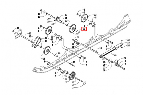 Направляющая колеса нижнего для снегохода Arctic 3604-432 фото 2 Направляющая колеса нижнего для снегохода Arctic 3604-432 фото 2