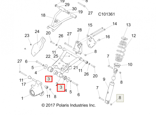 Втулка нижняя в кулак задний Polaris Sportsman 5438902 фото 3 Втулка нижняя в кулак задний Polaris Sportsman 5438902 фото 3