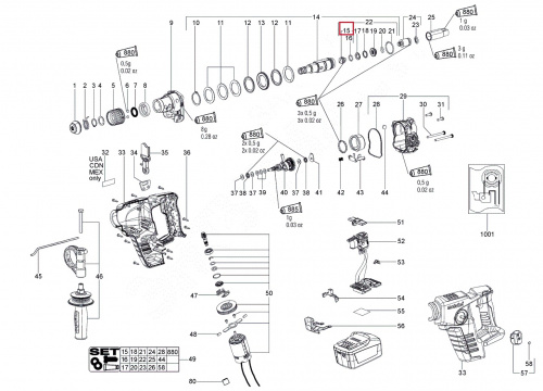 ������� ��� ����������� METABO BHE 20, BHA 36 LTX, BHA 18 LTX