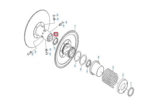 Диск ведомого шкива вариатора Cfmoto ТБ-0180-052100-0003 фото 2 Диск ведомого шкива вариатора Cfmoto ТБ-0180-052100-0003 фото 2