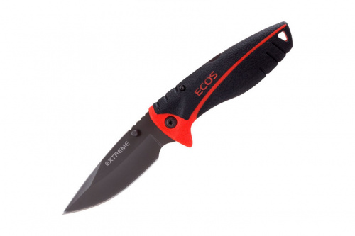 Нож туристический складной в чехле черно-красный Нож туристический складной в чехле черно-красный