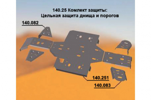 Комплект защит ATV CF CF500-X5/CF625-X6 AL4.0 Комплект защит ATV CF CF500-X5/CF625-X6 AL4.0