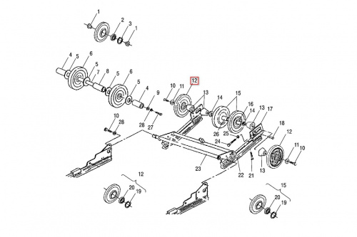 Ролик задней подвески Polaris WT LX 1594083-070/1594087 Ролик задней подвески Polaris WT LX 1594083-070/1594087