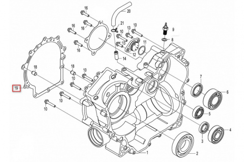 Прокладка корпуса вариатора и ДВС CF 500 ТБ-0180-012001 фото 3 Прокладка корпуса вариатора и ДВС CF 500 ТБ-0180-012001 фото 3