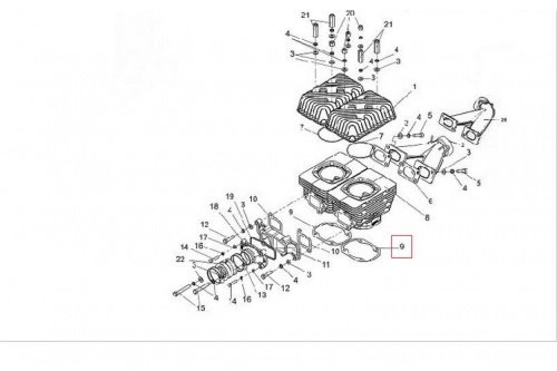 Прокладка цилиндра Тайга 500 C40500042 Прокладка цилиндра Тайга 500 C40500042