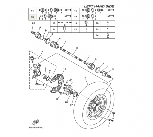 Шрус внутренний передний для квадроцикла Yamaha Grizzly 550, 700 фото 2 Шрус внутренний передний для квадроцикла Yamaha Grizzly 550, 700 фото 2