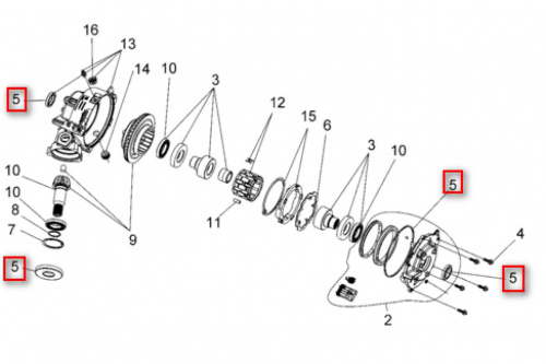Комплект сальников переднего редуктора Polaris фото 2 Комплект сальников переднего редуктора Polaris фото 2